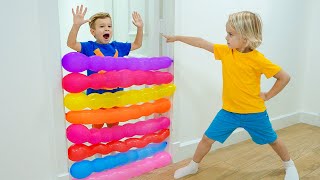 Kids play with balloons - Funny stories for kids