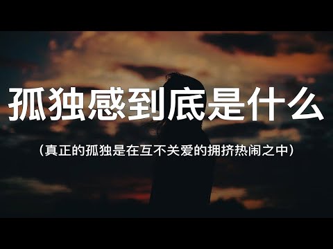 “真正的孤独是在互不关爱的拥挤热闹之中”||孤独感到底是什么