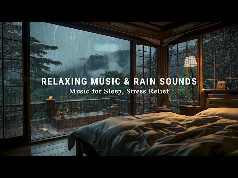 FALL INTO SLEEP INSTANTLY - Bedroom With Peaceful Piano + Rain Sounds - Deep Sleep, Stress Relief