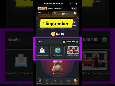 1 september Hamster kombat daily combo