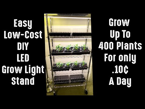 How To Build An Affordable LED Grow Light Stand / Shelf With A Running Cost Of .10¢ A Day!