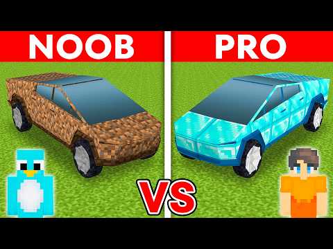 NOOB vs PRO: CYBER-TRUCK Build Challenge in Minecraft