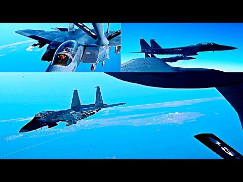 F-15E Strike Eagles Get REFUELED Mid-Air Over North Carolina Coast!