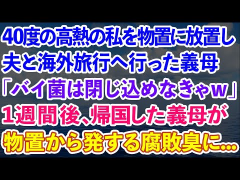 【スカッとする話】40度の高熱の私を物置に放置し夫と海外旅行へ行った義母「バイ菌は閉じ込めなきゃw」1週間後、帰国した義母が物置から発する腐敗臭に...【感動する話】