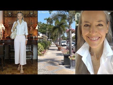 Vlog: Cropped Pants, White Button Up Shirt; Lunch 3rd St., Naples / Classic, Elegant Style Over 50