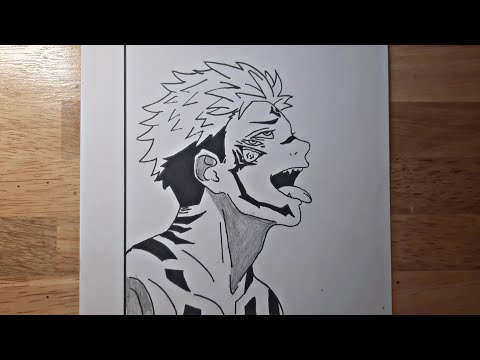 How to Draw Sukuna Side Face - Easy Anime Drawing Coloring For Beginner