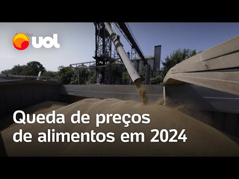 2024 registrou queda de 2,1% no preço de alimentos como cerais e açúcar no mundo