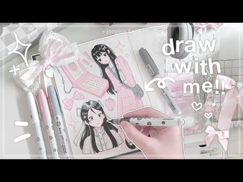 🎀 DRAW WITH ME : Sawako ⟡ | trying out cheap 36 colors acrylic markers ft. arrtx | jorginakei