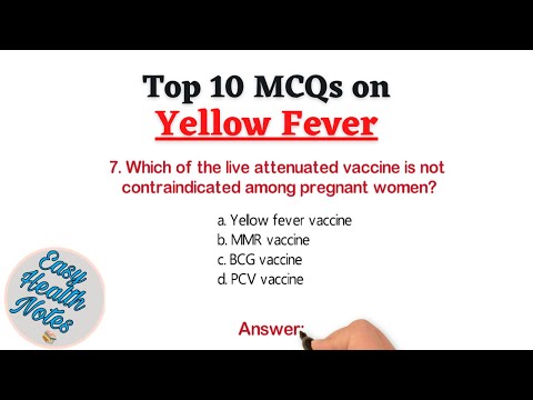 Top 10 Important Multiple Choice Questions (MCQs) on Yellow fever for Health exams