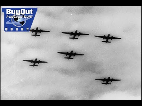 1943 South Pacific Military Newsreel: Air and Ground Combat Footage