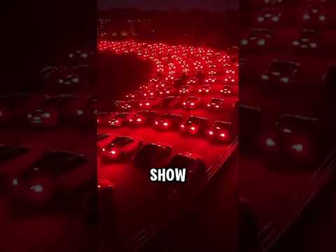 Electric Car Tesla Synchronized Light Show!