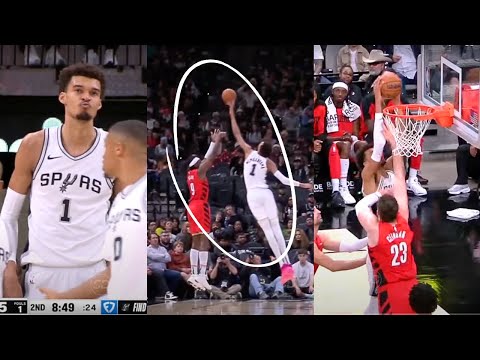 Wemby Breaking David's Robinson's Record | Wemby 10 Blocks Against The Blazers