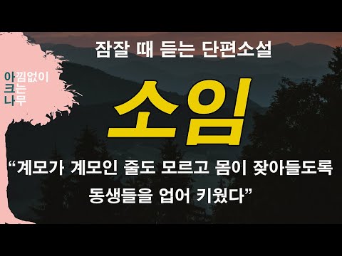 🌜중간광고 없는 잠잘 때 듣는 단편소설🌛소임 | 권오선 지음 | ASMR | 책읽어주는 여자 | 편안한 목소리 아크나