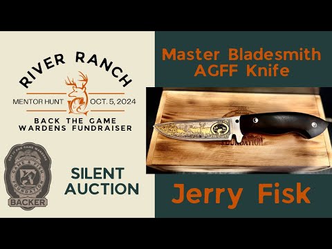 Silent Auction Knife by Jerry Fisk for Arkansas Game & Fish