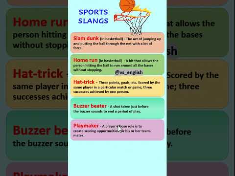 Sports Slang Words That Will Surprise You! #informal #slang #slangs #vocabulary #shorts VS ENGLISH