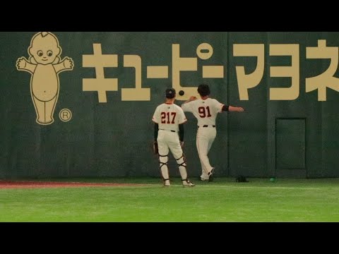 【大谷翔平流】試合前にプライオボールを使う堀田賢慎【巨人】