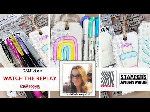 LIVE DEMO REPLAY - Handmade Tags featuring Stampers Anonymous, Zebra, Ranger and OLFA