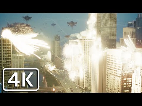 Transformers 3 - Decepticons destroy Chicago (apocalypse scene) [4K]