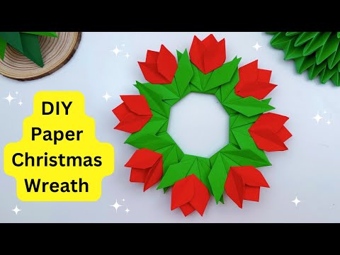 DIY Paper Christmas Wreath | Origami Paper Wreath | Christmas Craft Ideas | Paper Craft