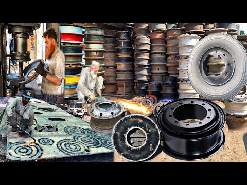 How Heavy Duty Truck Tyre Rim Plate are Made | From Old Titanic Ship Sheet Cuting