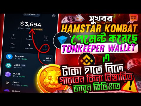 🥰 Hamster kombat থেকে পেমেন্ট করেছে । Hamster Kombat Withdraw Tonkeeper । Hamster kombat Update