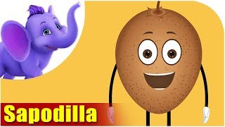 Sapodilla Fruit Rhyme for Children, Sapodilla Cartoon Fruits Song for Kids