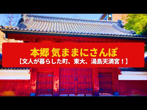 【気ままにさんぽ】本郷  啄木や漱石が暮らした町、東大本郷キャンパス〈湯島天満宮、安田講堂〉Walk around Hongo,TOKYO JAPAN