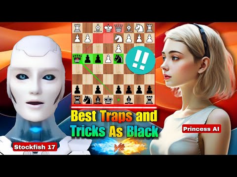 Stockfish 17 Played The Best Traps and Tricks against King's Gambit With Princess AI | Chess Opening