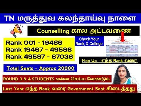 Last Year எந்த Cutoff வரை Seat கிடைத்துள்ளது | Round 3 & Round 4 Students |Counselling Schedule