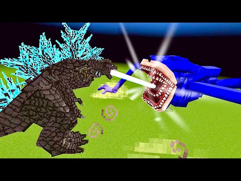 Shin Sonic vs Godzilla in Minecraft Bedrock