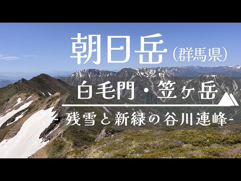 朝日岳・笠ヶ岳・白毛門【残雪と新緑の谷川連峰】20240518