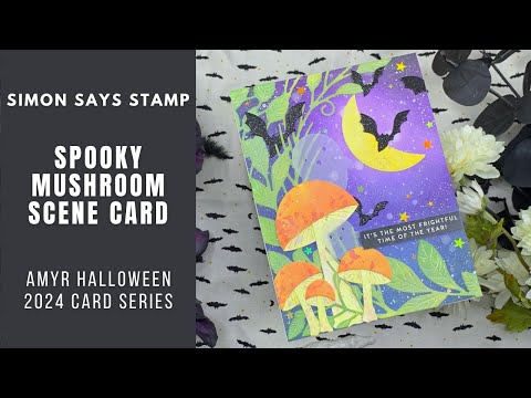 Spooky Mushroom Scene Card | AmyR Halloween 2024 Card Series #10