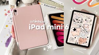 🍓 iPad mini 6 (pink) unboxing aesthetic✨ apple pencil 2 + accessories˚⊹♡