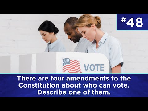 Q48: There are four amendments to the Constitution about who can vote. Describe one of them.