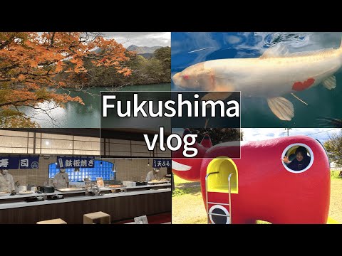 【福島旅行vlog】コスパ最高の大江戸温泉物語｜今話題の赤ベコ公園｜五色沼の伝説のハートの鯉