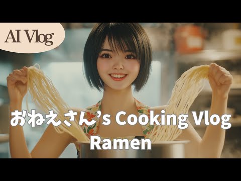 Onee-san’s Hilarious Ramen Cooking Chaos! Hiroyuki AI’s Nonstop Commentary!