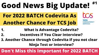 Good News Big Update | TCS Ninja | Digital 2022 BATCH Another Chance through Codevita PART-1