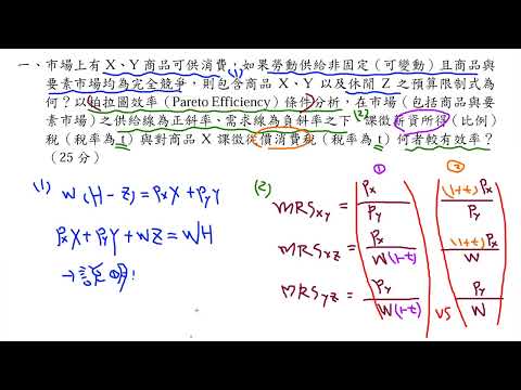 公職考試解題 - 111年度關務人員三等考試財稅行政財政學問答題第一題 1/1