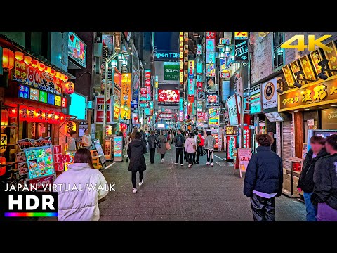 Shinjuku night walk in Tokyo, Japan • 4K HDR