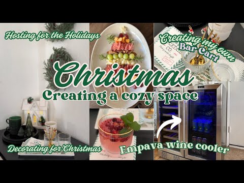 2024🌟CHRISTMAS DECORATING🎄🍷Making my own Bar Cart / Easy Charcuterie ideas/ EMAPAVA WINE COOLER!