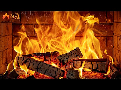 Relaxing Fireplace Sounds (24/7)🔥Fireplace For Your Home (NO MUSIC)