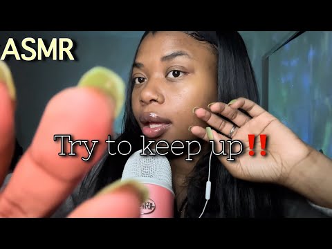 ASMR🎙️| fast and overly aggressive 💨⏩ mouth sounds🫢+ hand sounds👋🏾