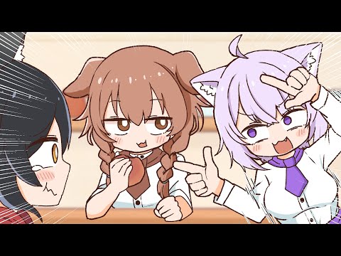 Okayu just talking makes Mio lose it【Hololive AnimatedClip/Eng sub】【 Mio/Korone/ Fubuki/Okayu】