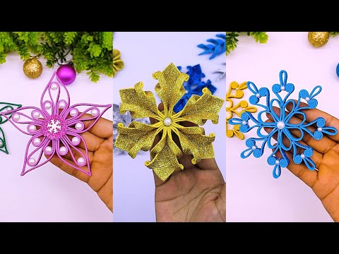 4 Best Handmade Snowflakes Christmas Ornaments Making at Home🎄