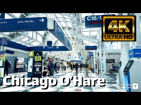 【4K】Chicago O'Hare Airport (ORD) - Terminal Walk - March 2022