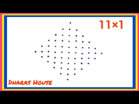 11×1dots easy pongal kolam design||easy rangoli||dharas house||#97