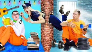 JOCK VS NERD IN JAIL| 8 FUNNY SITUATIONS OF STUDENTS TRYING TO ESCAPE PRISON