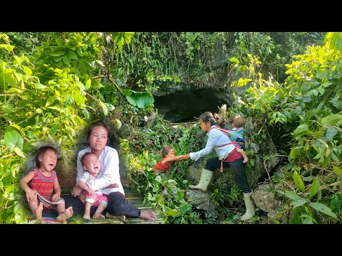 A single mother and her two children built a house in a cave