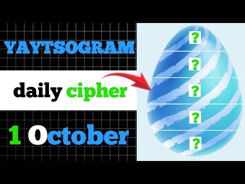 yaytsogram cipher 1 October | yaytsogram cipher | yaytsogram code | yaytsogram daily chiper today