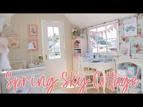 SPRING SKY COTTAGE 1/6 scale handmade miniature dollhouse by Nerea Pozo (cake shop patisserie)